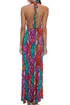 Luli Fama Electric Skin Halter Neck Cut Out Long Dress